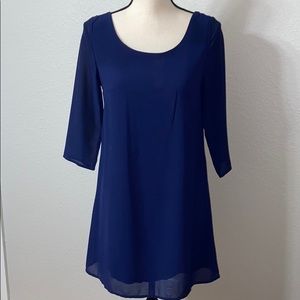 TOBI Womens Cross Back Navy Dress